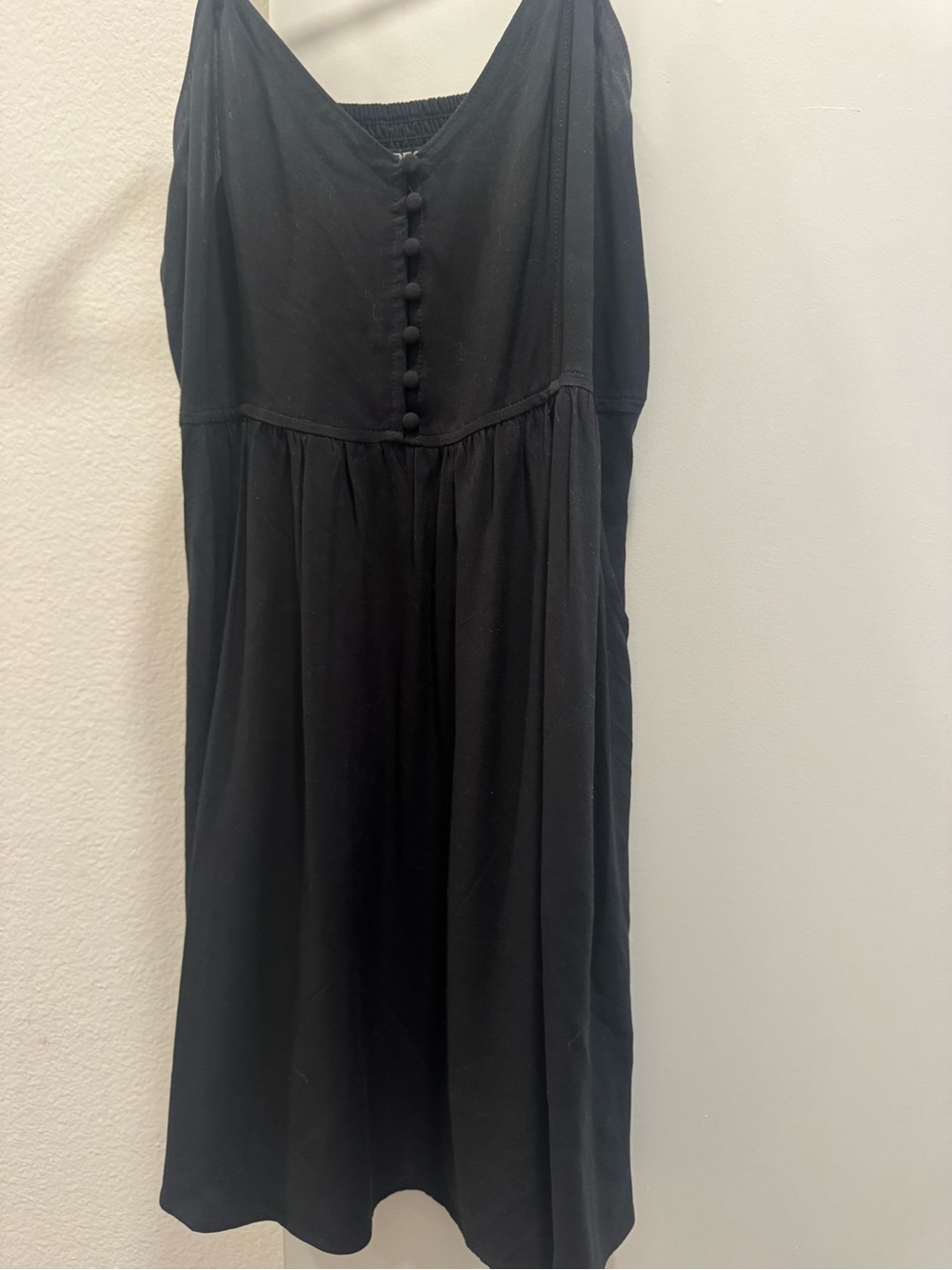 Express Black Midi Button-Front Summer Dress